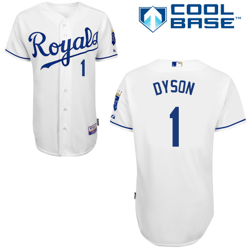 Jarrod Dyson #1 MLB Jersey-Kansas City Royals Men's Authentic Home White Cool Base Baseball Jersey